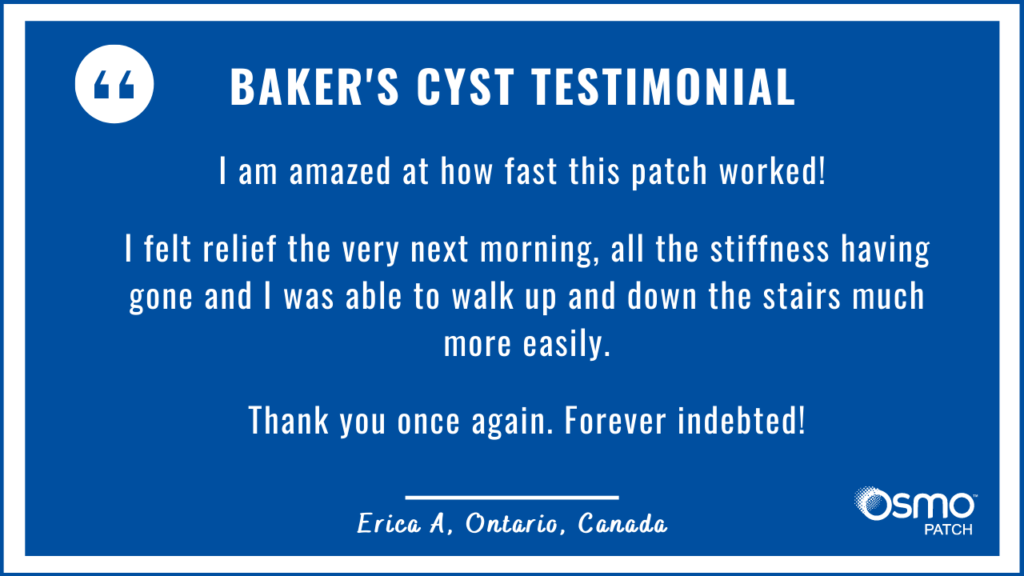 OSMO Patch review for Baker's Cyst treatment.