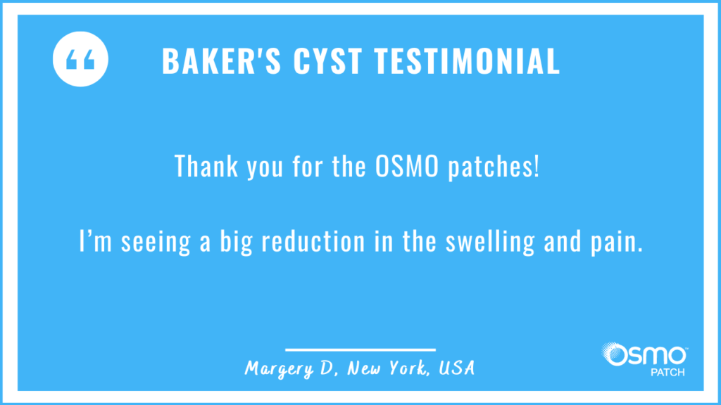 Testimonial: Big reduction in swelling by applying the OSMO Patch.