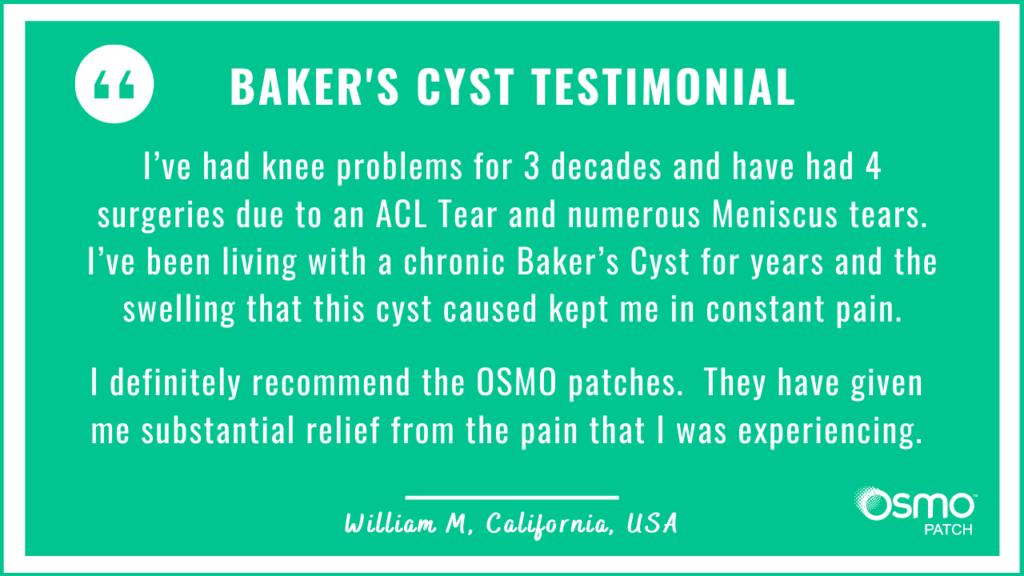 OSMO Patch review for Baker's Cyst treatment.