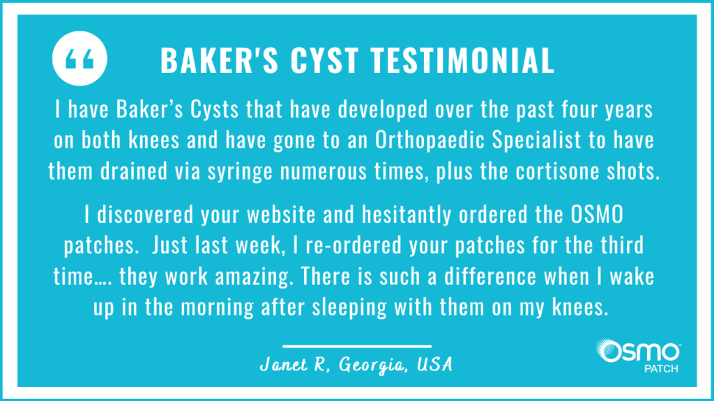 OSMO Patch review for Baker's Cyst treatment.