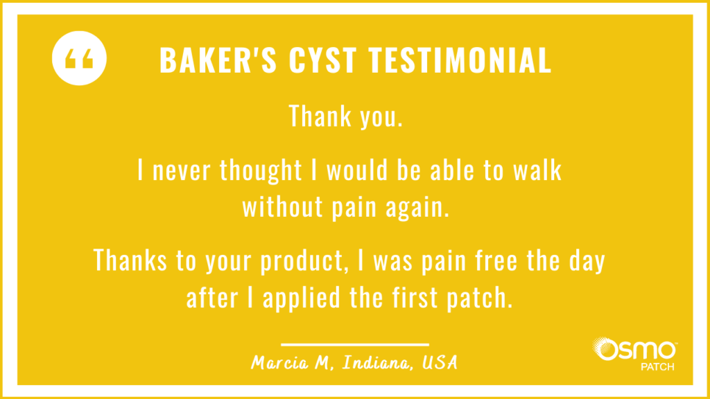 Testimonial: Thought never to walk without pain again. Pain free the day the first OSMO Patch was applied.