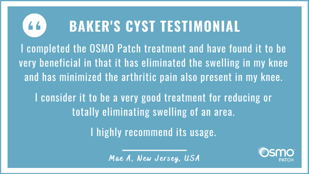 Testimonial: The OSMO Patch eliminated the swelling in the knee and minimized the pain.