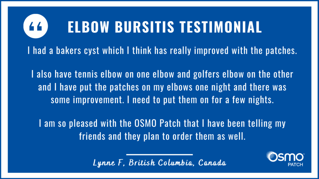 Testimonial: The OSMO Patch improved tennis elbow and golfer's elbow.