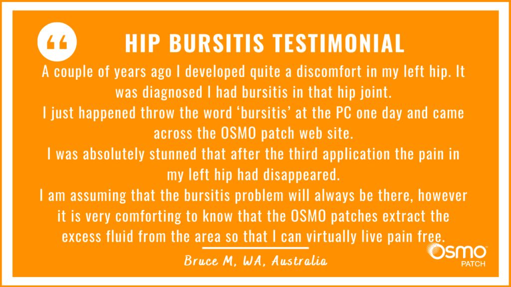 Testimonial: Stunned that hip pain due to bursitis disappeared after just 3 OSMO Patch applications.