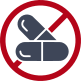 icon indicating no medication by showing pills with an overlaid stop sign