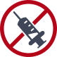 icon indicating no injections by showing a syringe with an overlaid stop sign